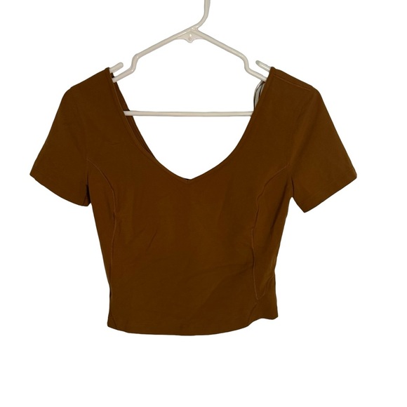Lululemon Brown Align Short Sleeve Crop Top Size 8 (No Sizetag) - Picture 1 of 2